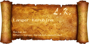 Langer Kerubina névjegykártya